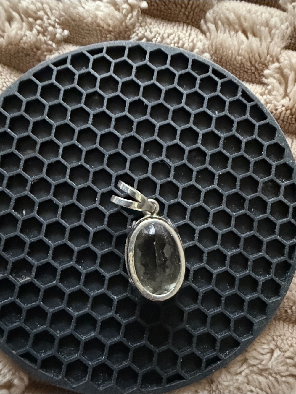 Green Amethyst Sterling Silver  Pendant - Picture 3 of 4